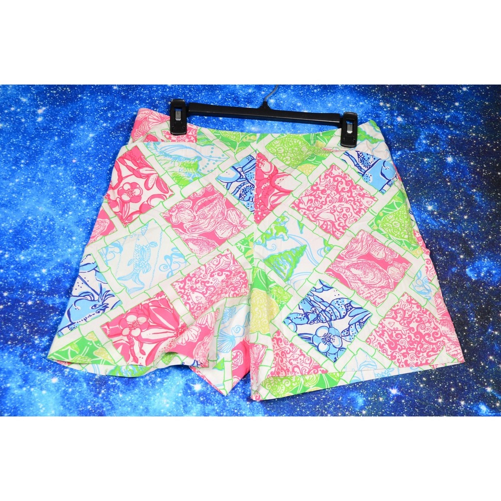 Lilly Pulitzer Shorts Womens 8 Patchwork Jubilee Lobster Floral Summer Casual